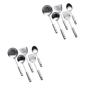 nolitoy 10 pcs metal spatula chef utensils stainless steel cookware cooking tools stainless steel kitchen utensils stainless steel cooking utensils metal spoons kitchen spatula handle