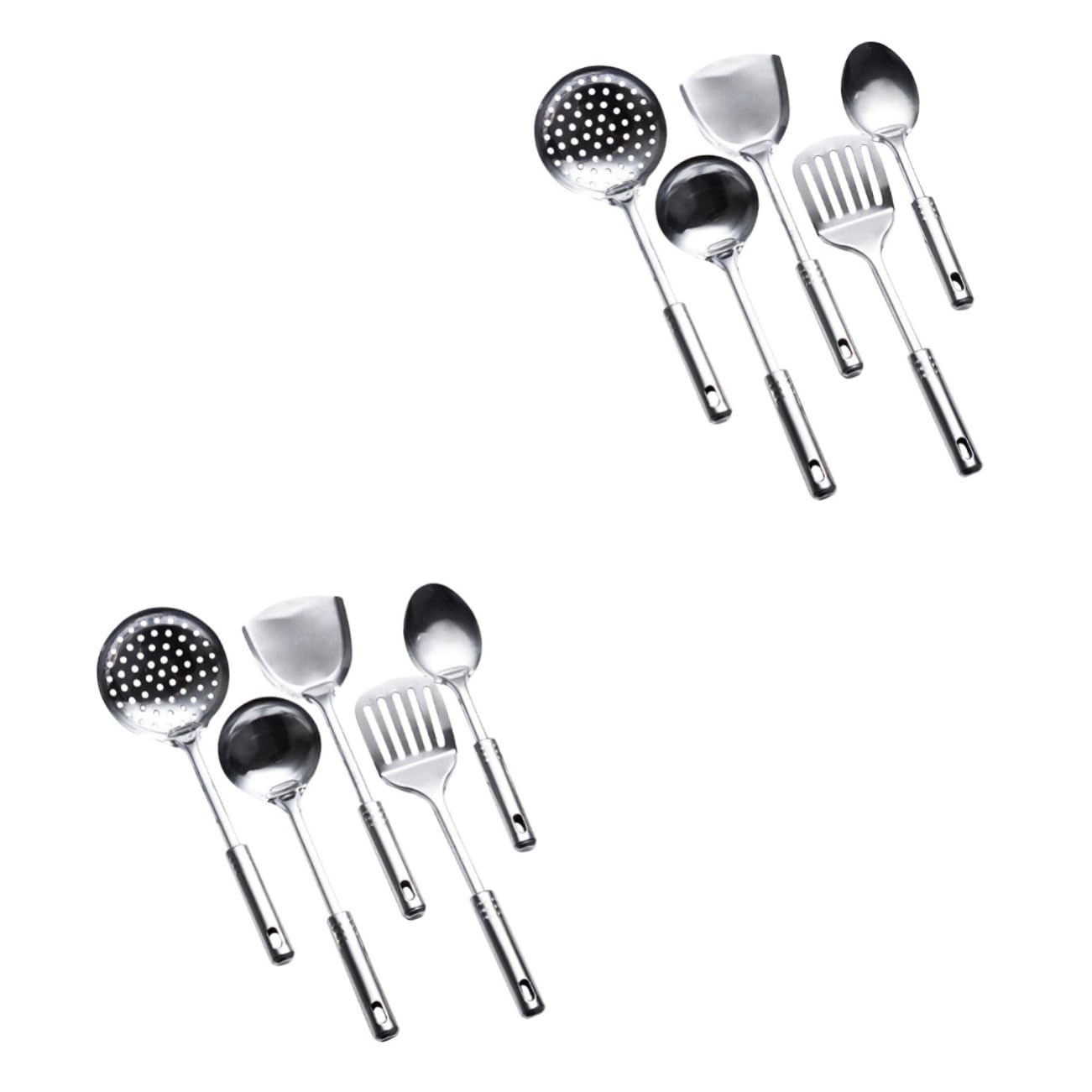 NOLITOY 10 Pcs Metal Spatula Chef Utensils Stainless Steel Cookware Cooking Tools Stainless Steel Kitchen Utensils Stainless Steel Cooking Utensils Metal Spoons Kitchen Spatula Handle