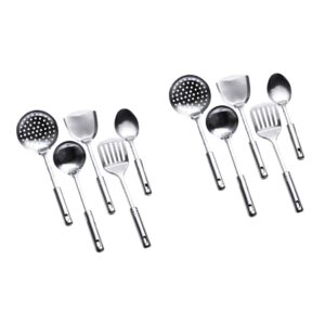 aboofan 10 pcs cooking tools metal spatula chef utensils stainless cookware metal cooking utensils metal spoons kitchen spatula cooking spoons spoon shovel stainless steel