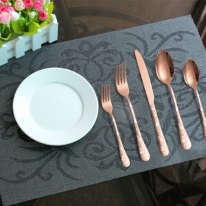 IKXO 35 Piece Silverware Set,Stainless Steel Silverware Set, Modern Sleek Flatware Set, Include Knife/Fork/Spoon & Long Teaspoon/Salad Fork Mirror-Polished & Dishwasher Safe Cutlery