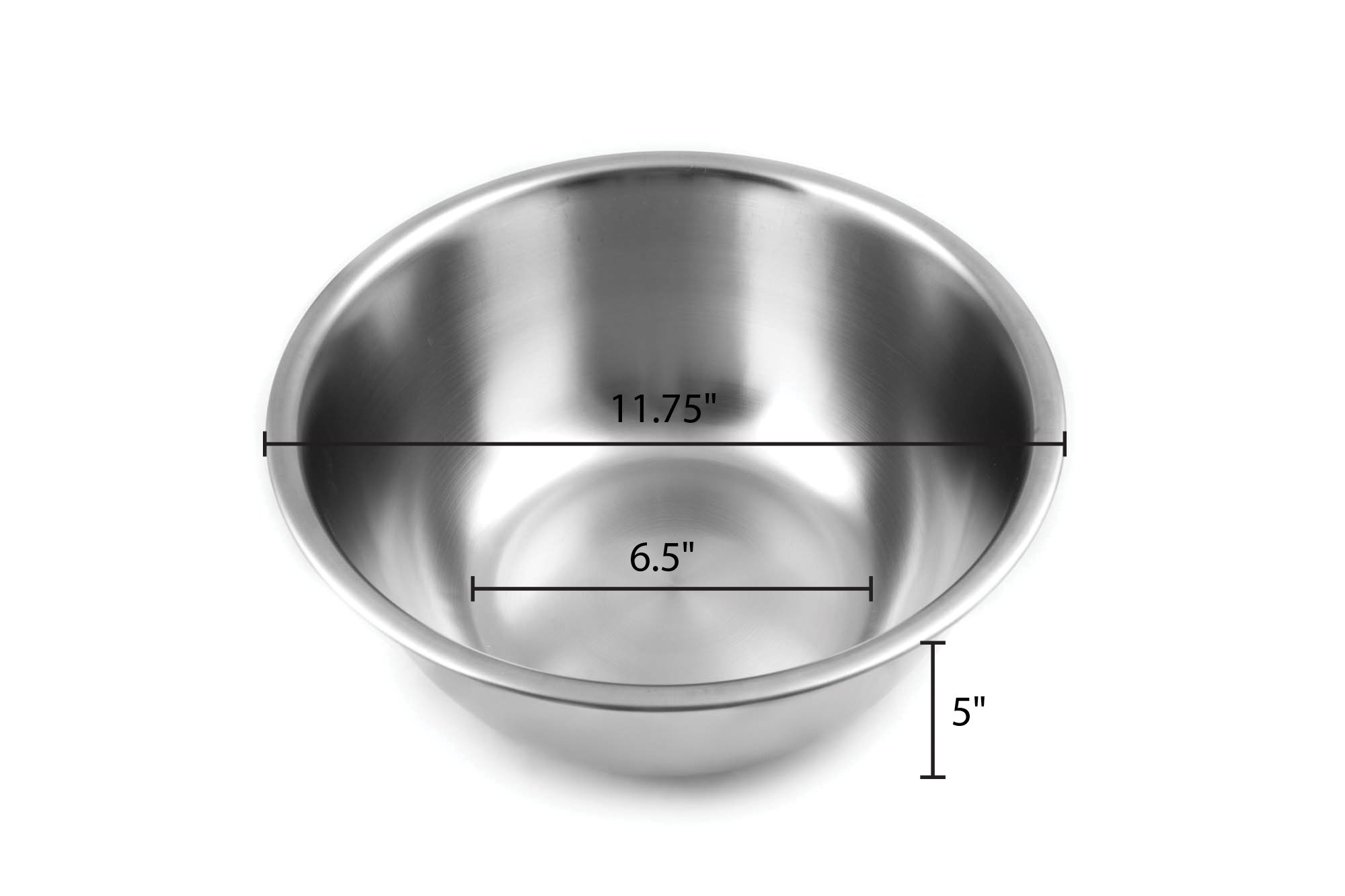 Fox Run Large Stainless Steel Mixing Bowl, 6.25-Quart, 11.75 x 5.5 inches, Metallic