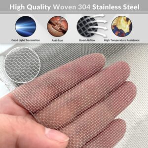 HOMLARK Wire Mesh Screen (50"x120")-Durable Stainless-Steel Mesh Screen -Easy to Cut & Install -Ideal for Windows, Effective Barrier Against Bugs,Mice & Birds (1, 50x120 Inches (Plain Weave, 30 Mesh))