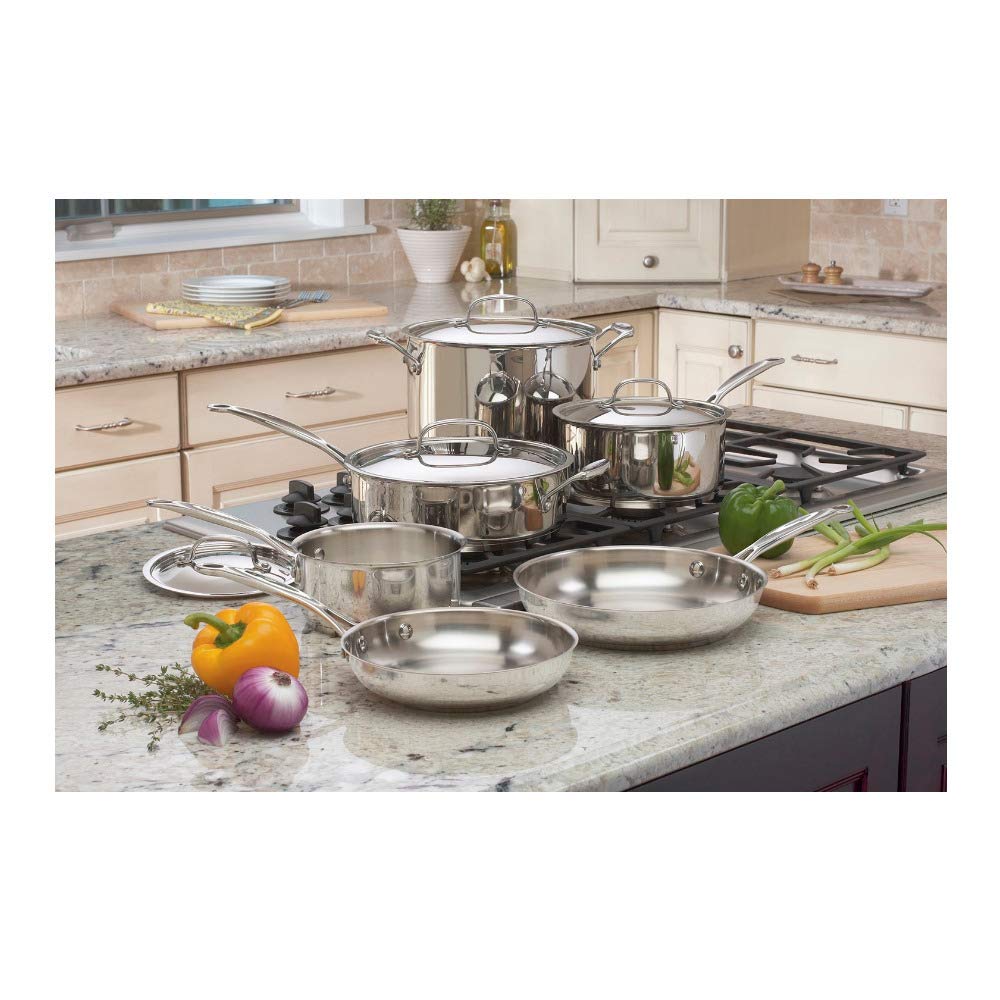 Cuisinart 77-10P1 10-Piece Chef's-Classic-Stainless Collection, Cookware Set