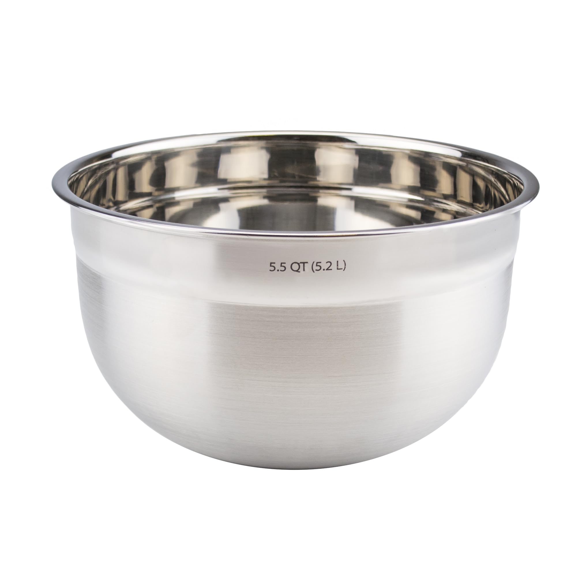 Tovolo Stainless Steel Mixing Bowl (5.5 Quart) - Kitchen & Home Essential for Food Storage, Serving, Salad, Food Prep, Baking, & Cooking / Dishwasher Safe