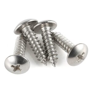 100PCS #10 x 3/4" Truss Head Sheet Metal Screws Phillips Drive Wood Screws, 304 Stainless Steel 18-8, Self Tapping