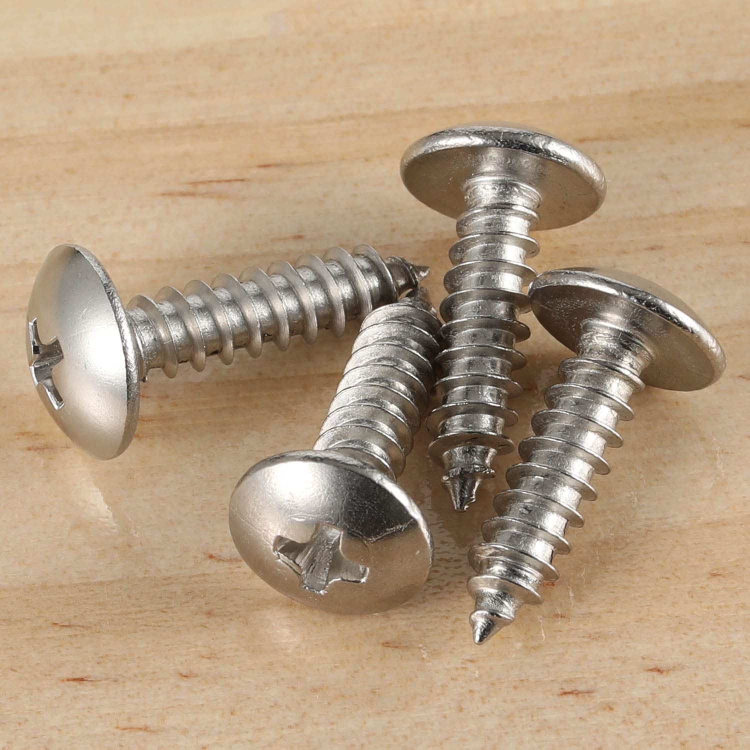 100PCS #10 x 3/4" Truss Head Sheet Metal Screws Phillips Drive Wood Screws, 304 Stainless Steel 18-8, Self Tapping