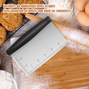 2pcs Stainless Steel Dough Scraper & Chopper - 6 Inch Multi-Purpose Kitchen Tools with Measuring Markings, Cutter for Dough, Pizza, Cake,Griddle Scraper,Bench Scraper