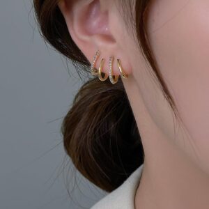 Claw Earrings for Women Gold Double Hoop Earrings for Single Piercing Gold Cat Claw Earrings Gold Ear Cuff Earrings for Women Minimalist Fashion Gold Earrings