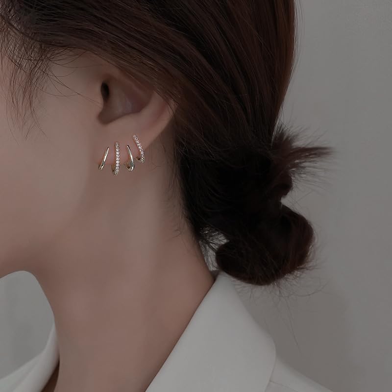 Claw Earrings for Women Gold Double Hoop Earrings for Single Piercing Gold Cat Claw Earrings Gold Ear Cuff Earrings for Women Minimalist Fashion Gold Earrings