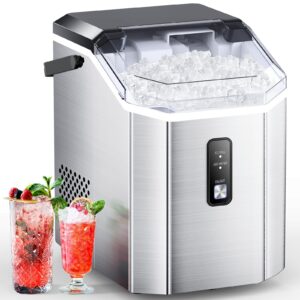 cowsar nugget ice maker countertop, chewable nugget ice cubes machine, quick ice making 34lbs/day, self-cleaning, portable ice machine for home kitchen office party