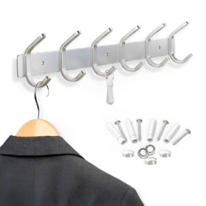 Coat Rack Wall Mount - Stainless Wall Coat Rack with Hooks - Jacket & Coat Hanger Wall Mount - Wall Hangers Wall Rack for Clothes - Wall Mounted Coat Rack Hooks for Closet, Backpack, Clothing & Keys