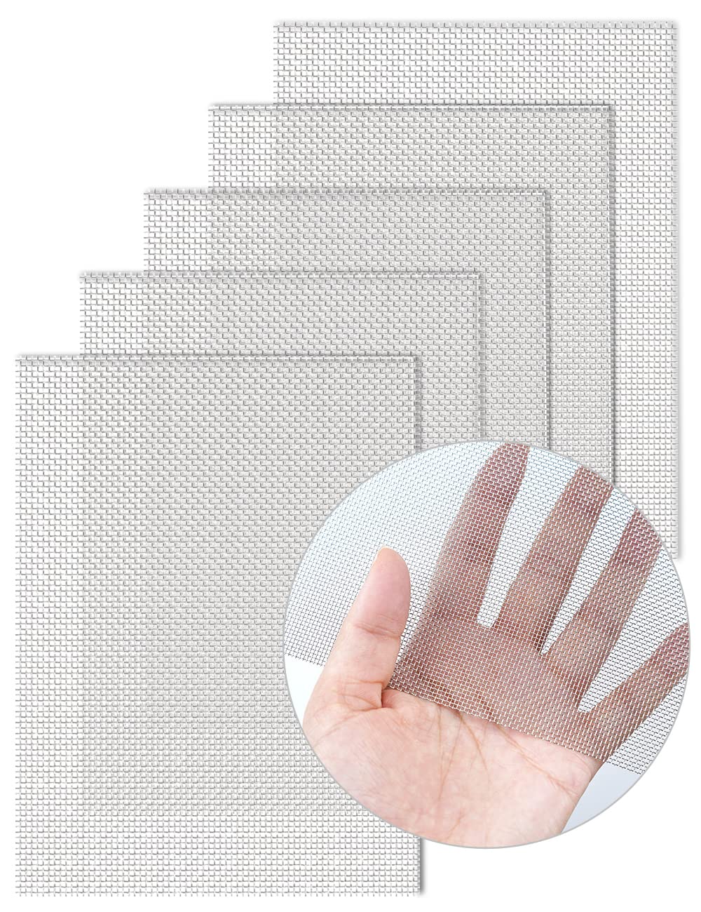 5 Pack Wire Mesh Screen 13.4'' x 9.5'' for Air Vent, 24cm x 34cm, 20 Mesh, 1mm Hole, 304 Stainless Steel Wire Mesh, Easy to Cut