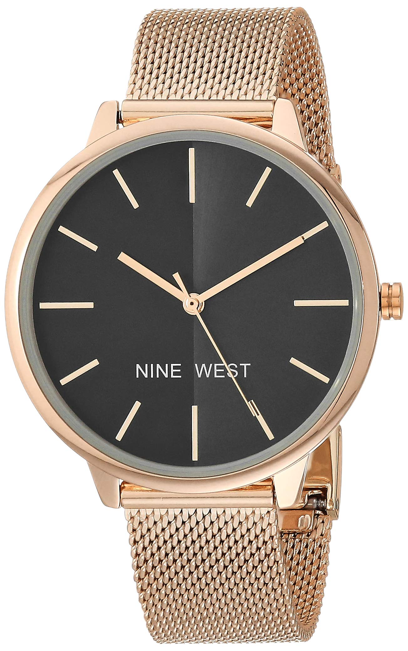 Nine West Women's Japanese Quartz Dress Watch with Stainless Steel Strap, Rose Gold, 20 (Model: NW/1980GYRG)