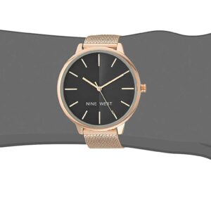 Nine West Women's Japanese Quartz Dress Watch with Stainless Steel Strap, Rose Gold, 20 (Model: NW/1980GYRG)