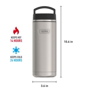 ICON SERIES BY THERMOS Stainless Steel Water Bottle with Screw Top Lid, 32 Ounce, Matte Stainless Steel