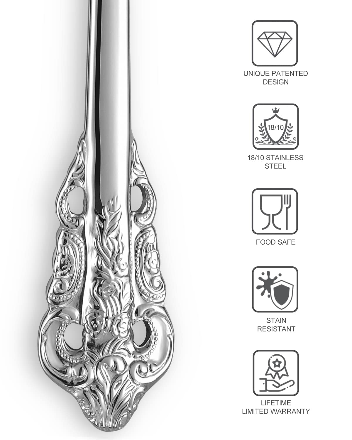 KEAWELL Luxurious 9 Inch Long Iced Tea Spoon Set - 4 Pieces - Gorgeous Design with Exceptional Mirror Polished Finish - 18/10 Stainless Steel- Perfect for Tall Glasses, Cocktails (Silver)