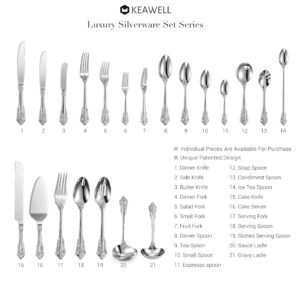 KEAWELL Luxurious 9 Inch Long Iced Tea Spoon Set - 4 Pieces - Gorgeous Design with Exceptional Mirror Polished Finish - 18/10 Stainless Steel- Perfect for Tall Glasses, Cocktails (Silver)