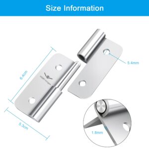 2.5 Inch Lift Off Hinges, 304 Stainless Steel Small Slip Joint Flag Hinges, Removable Hinges for Wooden Metal Doors, Cabinet Doors, Metal Boxes and More (Left Handed, 4 PCS)