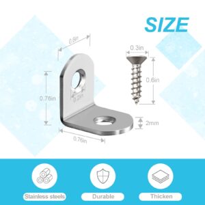 50 Pcs L Bracket Corner Brace MONKIPAER Metal Corner bracket 90 Degree Angle Stainless Steel Bracket with 100 Pcs Screws for securing wooden frames tables chairs bed furniture and other DIY structural