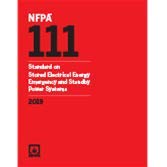 NFPA 111, Standard on Stored Electrical Energy Emergency and Standby Power Systems, 2019 Edition