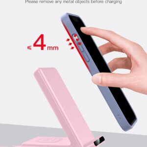 Wireless Charging Station,3 in 1 Wireless Charging Stand Made for Apple Watch Ultra 9 8 7 6 SE 5 4 3,Fast Wireless Charger Made for iPhone 15/Plus/Pro Max/14/13/12/11/X,for AirPods Pro(with Adapter)