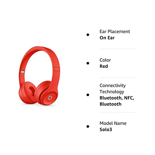 Beats by Dr. Dre - Beats Solo3 Wireless On-Ear Headphones - Red (Renewed)