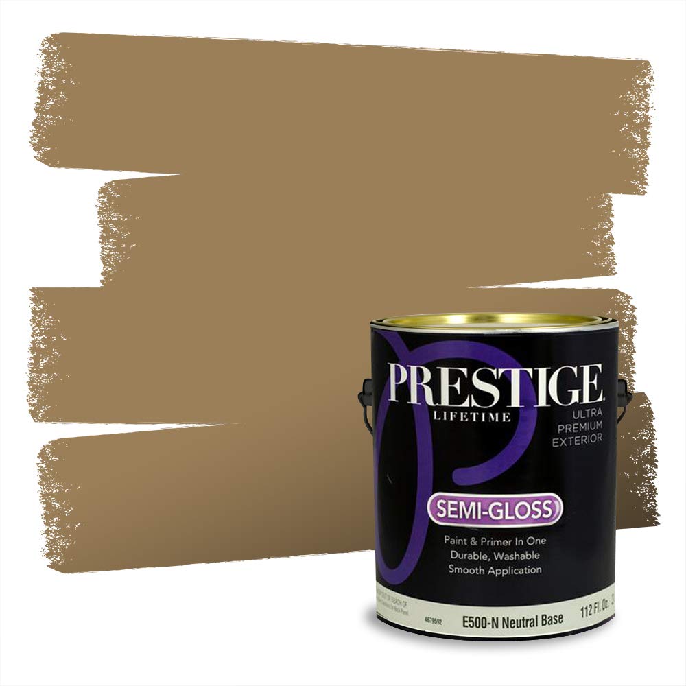 PRESTIGE Paints Exterior Paint and Primer In One, 1-Gallon, Semi-Gloss, Comparable Match of Valspar* Olive Branch Gold*