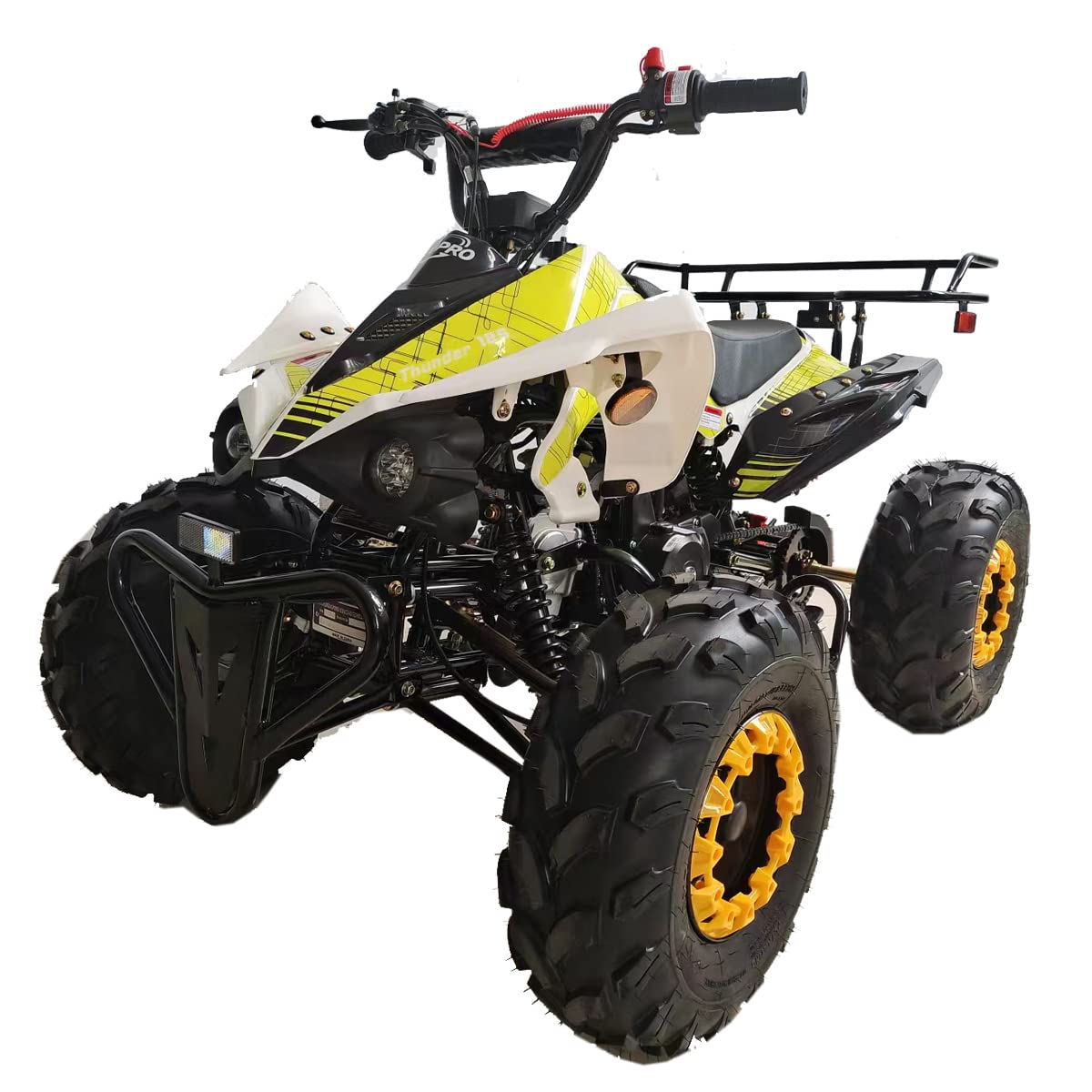 X-PRO 125cc ATV with Automatic Transmission w/Reverse, LED Headlights, Big 19"/18" Tires! (Yellow, Factory Package)