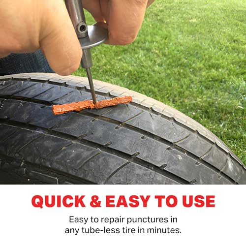 Boulder Tools Heavy Duty Tire Repair Kit - Flat Tire Puncture Repair Kit - Professional Tools for Quick and Easy Repair - Suitable Tire Plug Kit for Car, Truck, RV, Motorcycle, Tractor, and Trailer