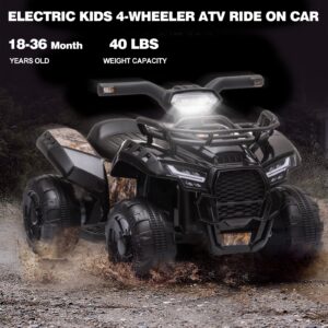 6V Electric Kids ATV Quad with Headlights, MP3, USB - For 18-36 Month Boys and Girls