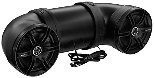 SOUNDSTORM BTB8 ATV UTV Weatherproof Sound System - 8 Inch Speakers, 1 Inch Tweeters, Amplified, Bluetooth, Aux-in, Easy Installation for 12V Vehicles