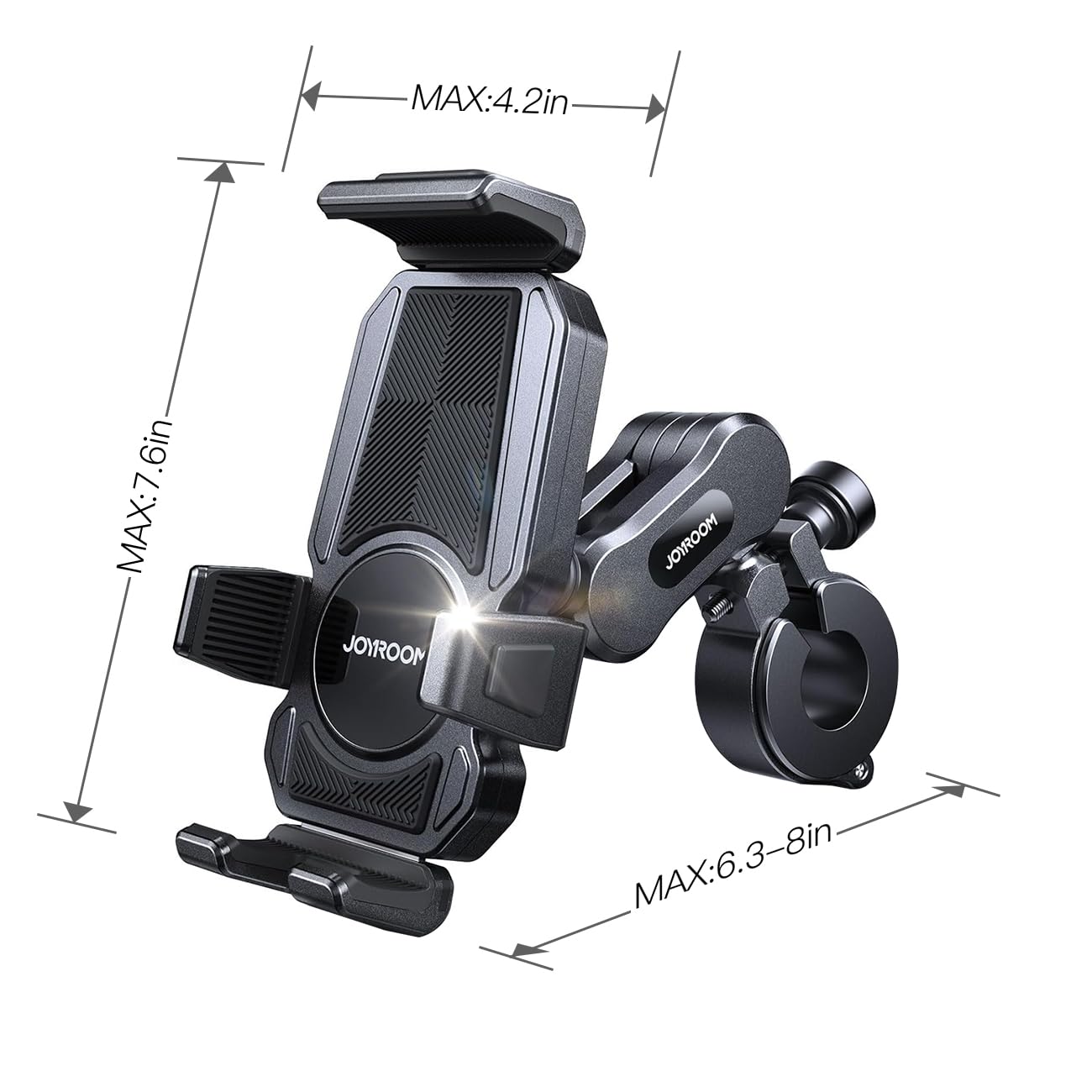 JOYROOM Aluminum Alloy Motorcycle Phone Mount with Vibration Dampener, Motorcycle Phone Holder for Motorcycle Harley Bike Bicycle Scooter ATV/UTV, Compatible with iPhone, Samsung, All Cell Phones