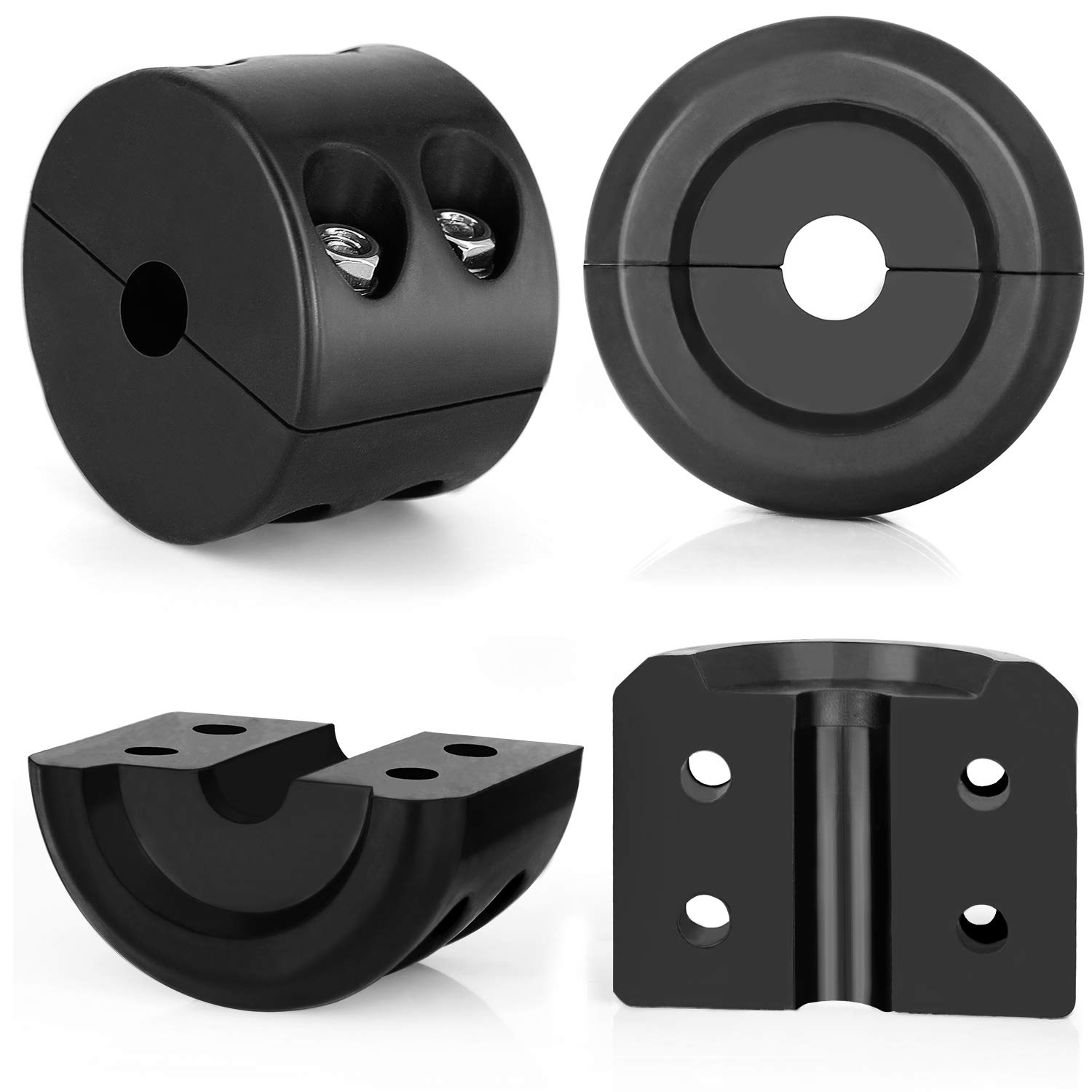 Winch Stopper for Cable. Truck UTV ATV Rubber Winch Cable Stopper, Protects Towing Hook, Synthetic Rope, Cable Line from Wear or Damage, Hawse, Bumper. Quick Installation with Tools. (black)