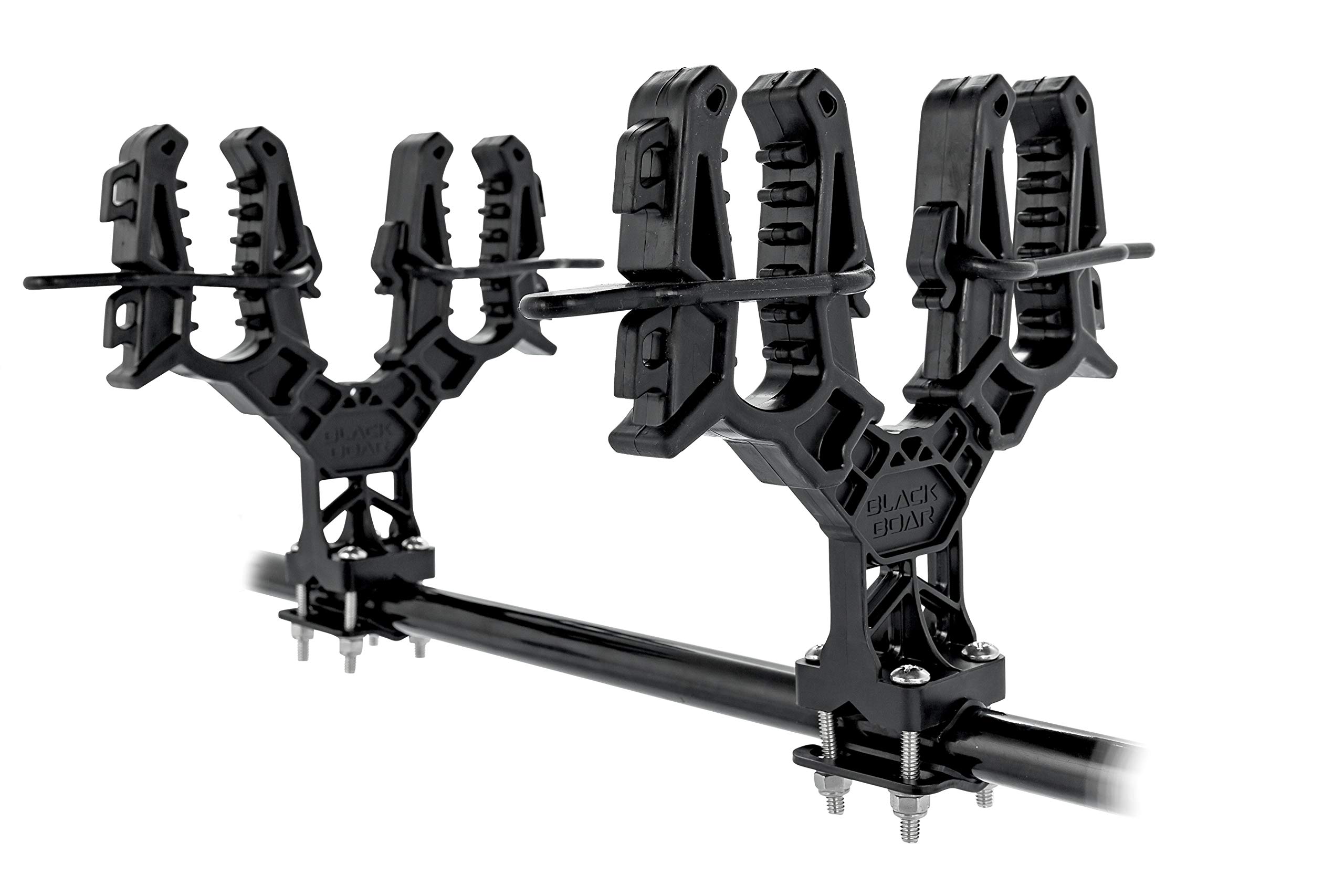 Black Boar UTV/ATV Double Gun & Tool Mount - Features Flexible Non-Marring Teeth for Better Grip - includes Rubber Base Plate Pads - Max Carry Weight of 15lbs (66030)