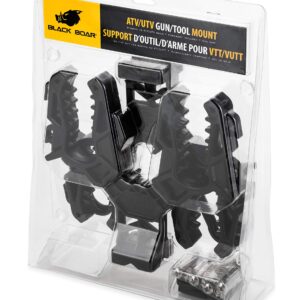 Black Boar UTV/ATV Double Gun & Tool Mount - Features Flexible Non-Marring Teeth for Better Grip - includes Rubber Base Plate Pads - Max Carry Weight of 15lbs (66030)