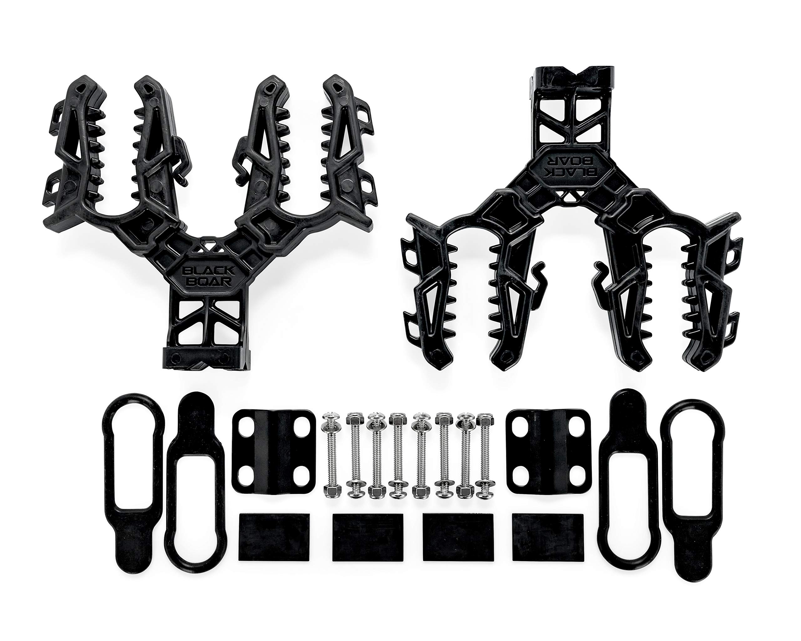 Black Boar UTV/ATV Double Gun & Tool Mount - Features Flexible Non-Marring Teeth for Better Grip - includes Rubber Base Plate Pads - Max Carry Weight of 15lbs (66030)