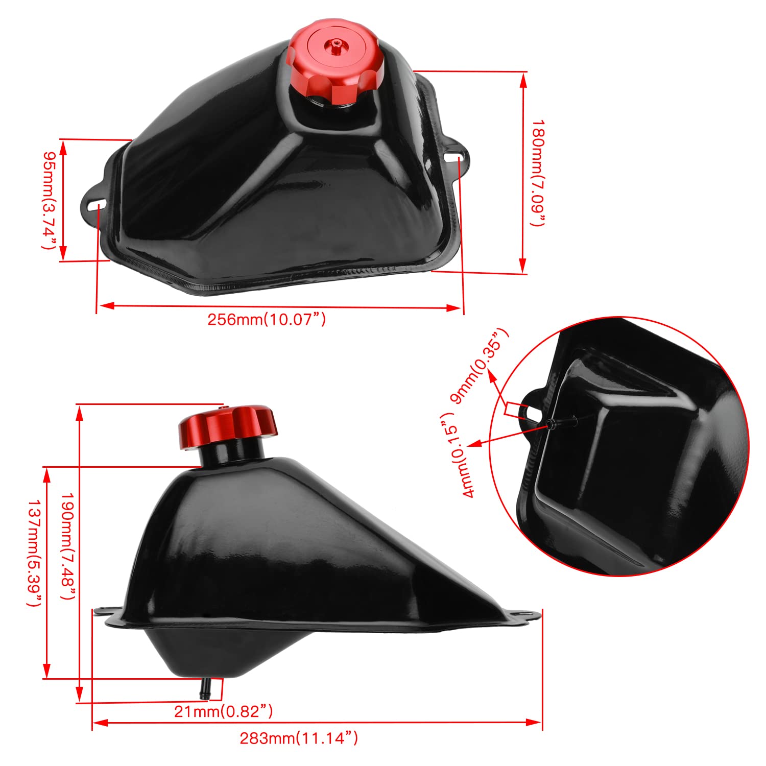 YOXUFA Upgraded Metal Gas Fuel Tank Cap for 50cc 70cc 90cc 110cc 125cc ATV Coolster Taotao ATA-110B Chinese Quad 4 Wheeler PeaceSport Roketa Kazuma BMS Yamoto Baja Sunl Riding lawnmower Buyang Parts