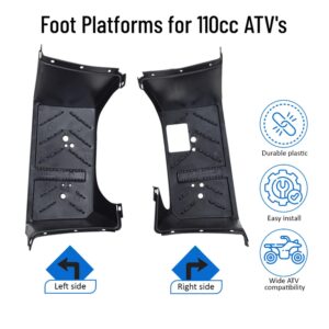 AlveyTech ATV Foot Rest (Set of 2, Left and Right Step) - Fits the Coolster ATV-3050C, TaoTao ATA-110B, ATA-110B3, & a Wide Range of ATVs and Quads, Durable Plastic Construction, Tao Tao 110 ATV Parts