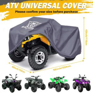 XYZCTEM Premium ATV Cover,420D Oxford Fabric Protection Against Water, UV, Wind. Quad Cover for Can-am,Suzuki,Kawasaki, Honda, Yamaha, Polaris,and More.4 Wheeler Accessories(Grey,82 inch)