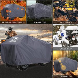 XYZCTEM Premium ATV Cover,420D Oxford Fabric Protection Against Water, UV, Wind. Quad Cover for Can-am,Suzuki,Kawasaki, Honda, Yamaha, Polaris,and More.4 Wheeler Accessories(Grey,82 inch)