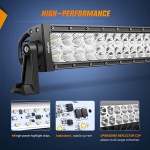 Nilight - 70003C-A 22" 120w LED Light Bar Flood Spot Combo Work Light Driving Lights Fog Lamp Offroad Lighting for SUV Ute ATV Truck 4x4 Boat,2 Years Warranty