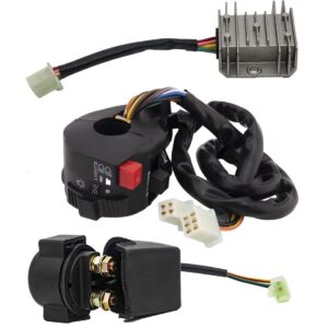 HOOTO Complete Wiring Harness kit for ATV Quad 4 Stroke 50cc 70cc 90cc 110cc 125cc Pit Quad Dirt Bike Go Kart Quad Wire Harness Complete Electrics Stator Coil CDI Solenoid Relay Spark Plug, Lead