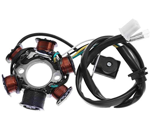 HOOTO Complete Wiring Harness kit for ATV Quad 4 Stroke 50cc 70cc 90cc 110cc 125cc Pit Quad Dirt Bike Go Kart Quad Wire Harness Complete Electrics Stator Coil CDI Solenoid Relay Spark Plug, Lead