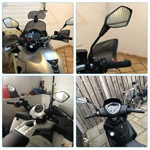 【2024 Upgraded】Motorcycle Convex Rear View Mirror, Mirrors For Bike,motorcycle,atv,scooter, with M8 M10 Threaded Bolt, with 7/8" Handle Bar Mount Clamp Compatible with Cruiser, Suzuki, Honda,Victory