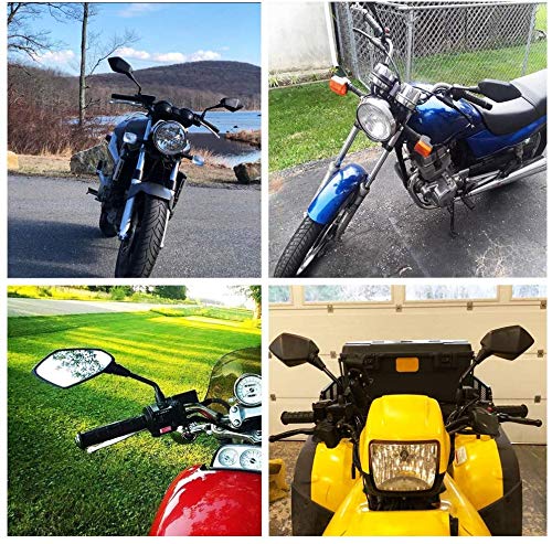 【2024 Upgraded】Motorcycle Convex Rear View Mirror, Mirrors For Bike,motorcycle,atv,scooter, with M8 M10 Threaded Bolt, with 7/8" Handle Bar Mount Clamp Compatible with Cruiser, Suzuki, Honda,Victory