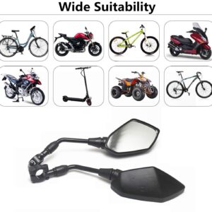 【2024 Upgraded】Motorcycle Convex Rear View Mirror, Mirrors For Bike,motorcycle,atv,scooter, with M8 M10 Threaded Bolt, with 7/8" Handle Bar Mount Clamp Compatible with Cruiser, Suzuki, Honda,Victory