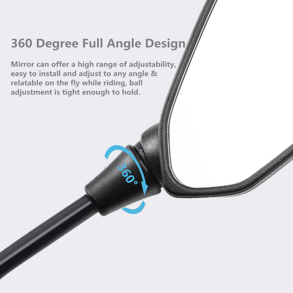 【2024 Upgraded】Motorcycle Convex Rear View Mirror, Mirrors For Bike,motorcycle,atv,scooter, with M8 M10 Threaded Bolt, with 7/8" Handle Bar Mount Clamp Compatible with Cruiser, Suzuki, Honda,Victory