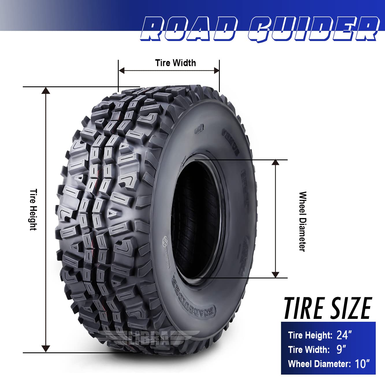 ROADGUIDER 2 New ATV tires 24x9-10 24x9x10 6PR 10270