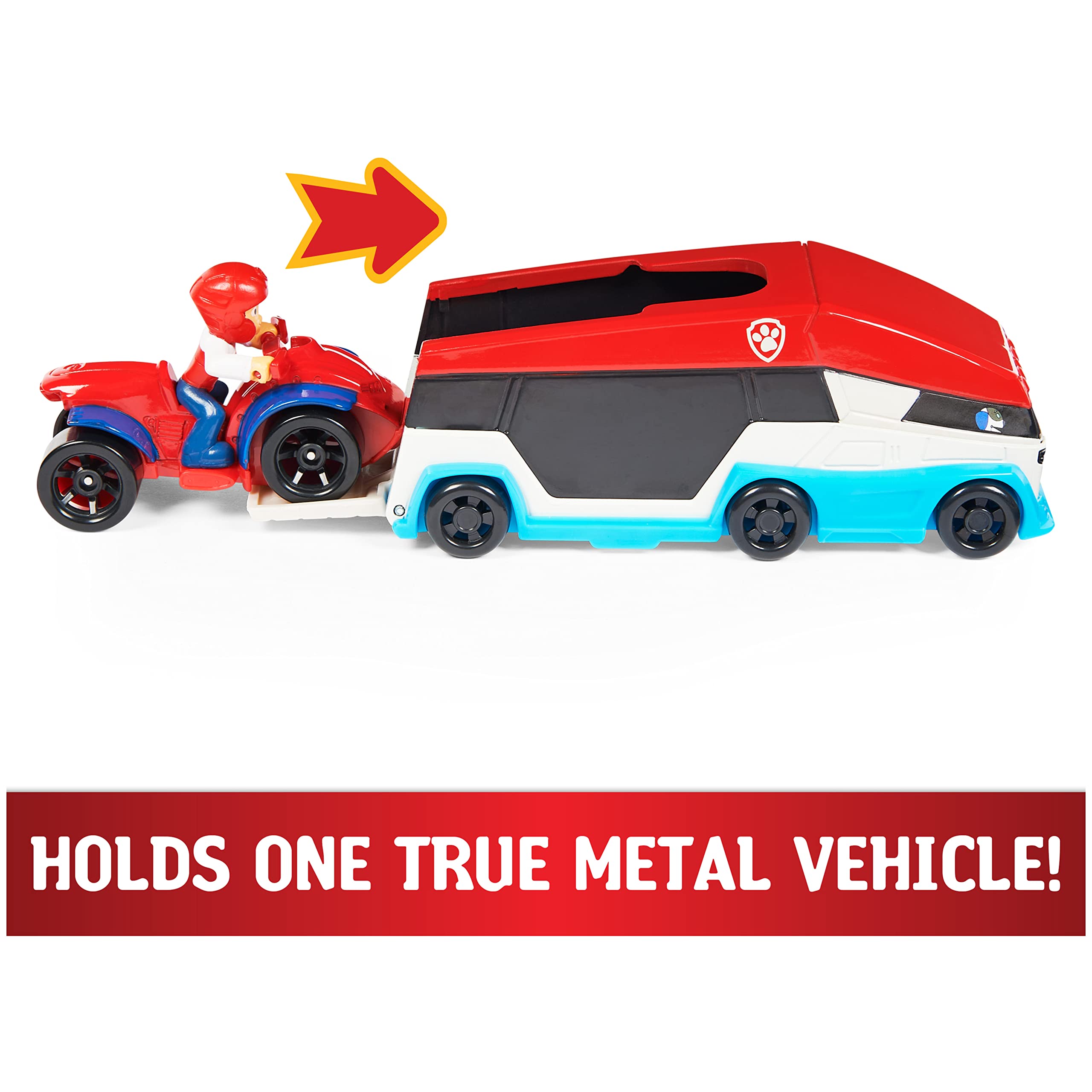 Paw Patrol, True Metal PAW Patroller Die-Cast Team Vehicle with 1:55 Scale Ryder ATV Toy Car, Kids Toys for Ages 3 and up