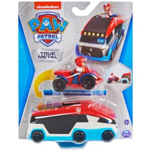 Paw Patrol, True Metal PAW Patroller Die-Cast Team Vehicle with 1:55 Scale Ryder ATV Toy Car, Kids Toys for Ages 3 and up